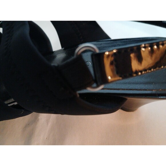 Karen Scott Fae Black Patent Heels Womens 6M New Open Toe/ Stretch Strappy - Picture 15 of 16